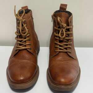 Kickers Brown Leather Combat Boots Lace Up Zip Ankle Boots EU 45 Men’s